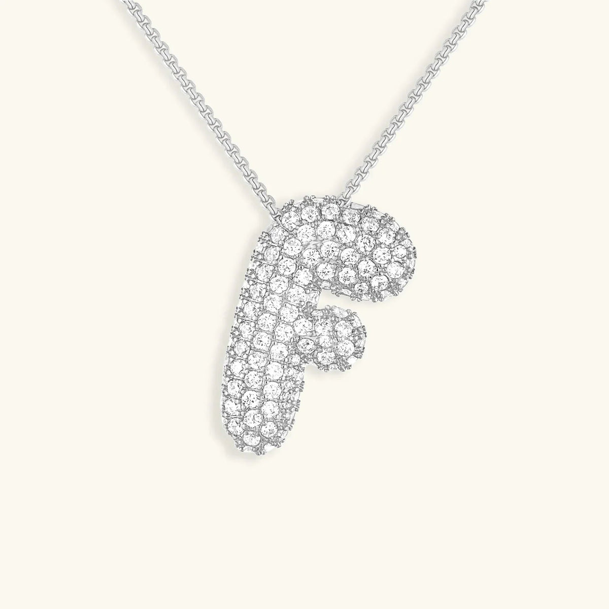 [GALE]Bubble Initial Diamond Necklace