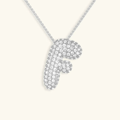 [GALE]Bubble Initial Diamond Necklace