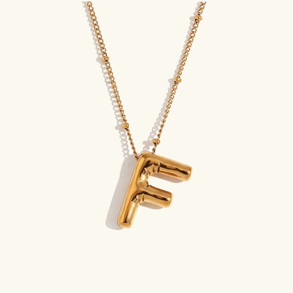 [GALE]Balloon Gold Initial Necklace
