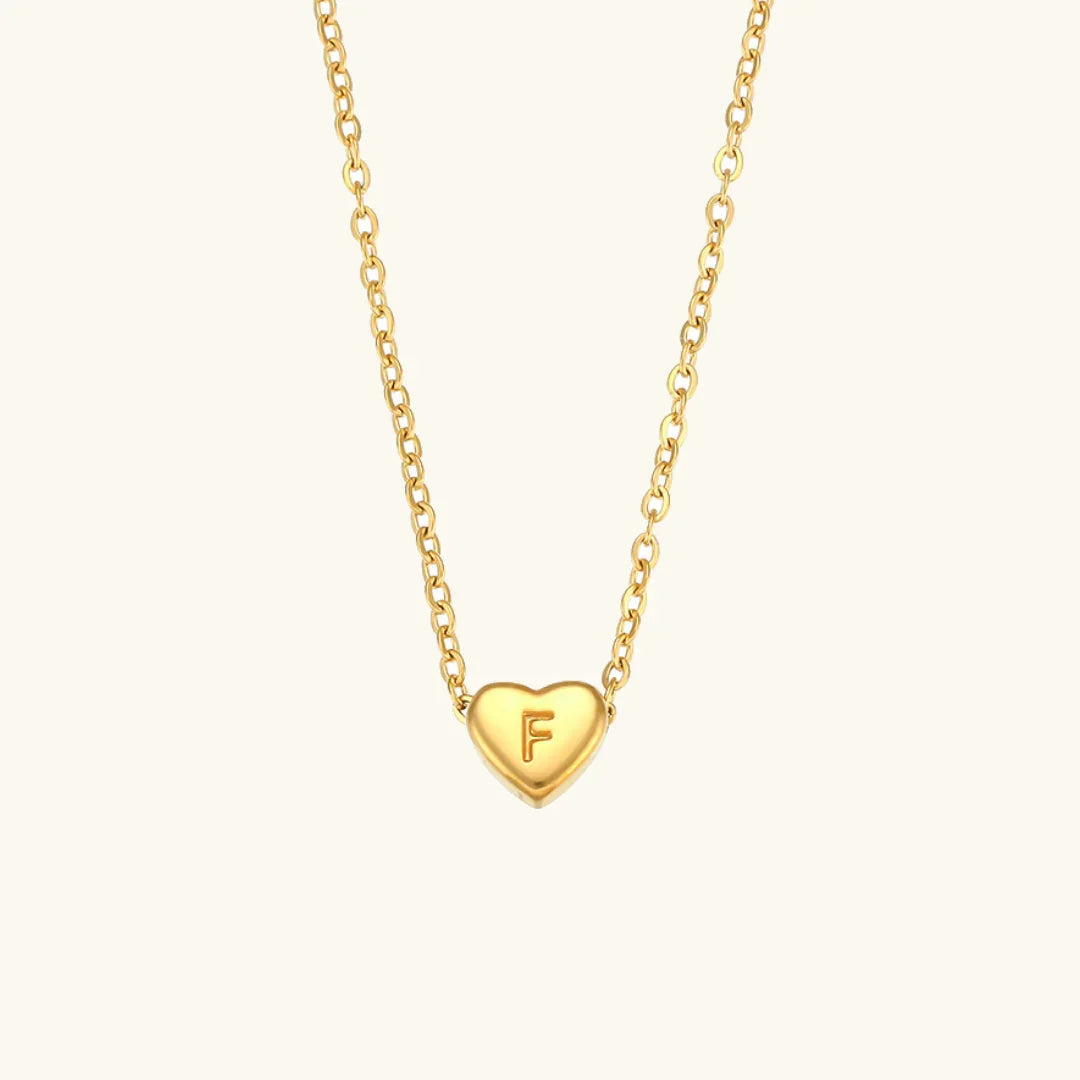 [GALE]Heart Initial Gold Necklace