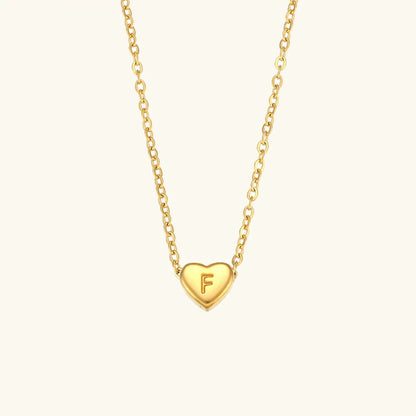 [GALE]Heart Initial Gold Necklace