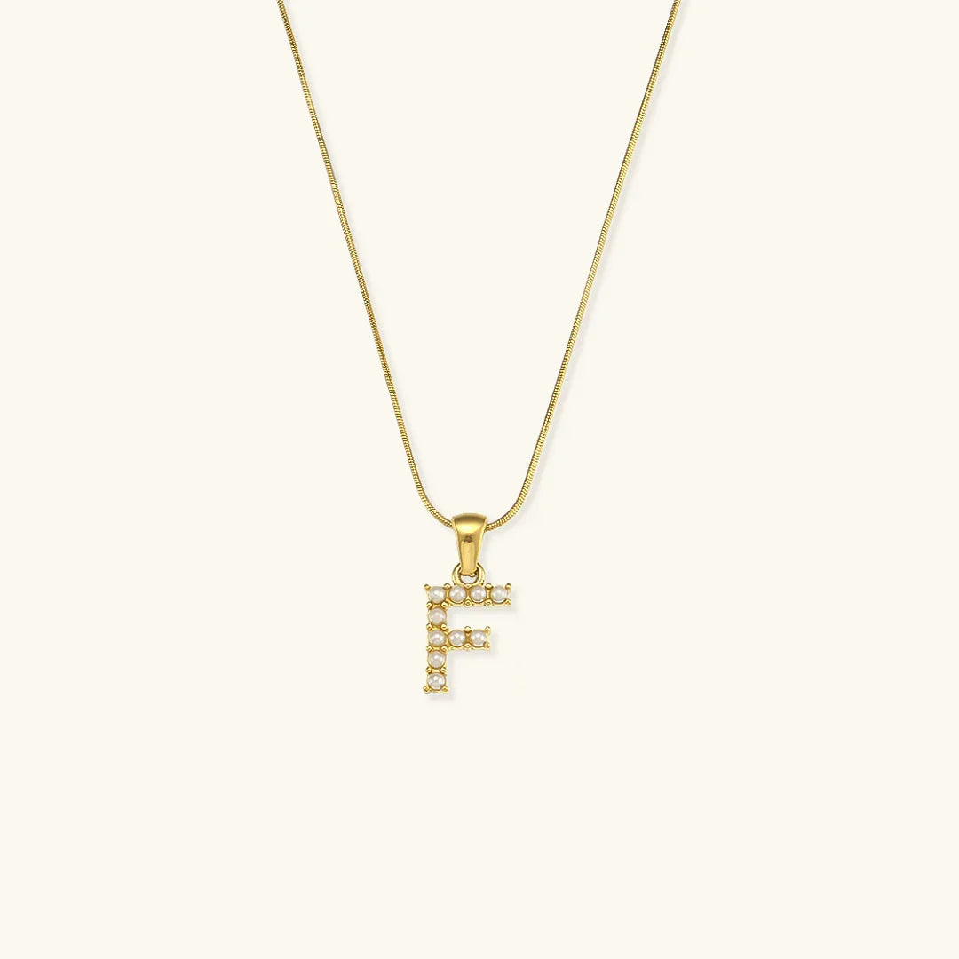 [GALE]Augustine Initial Letter Pearl Necklace