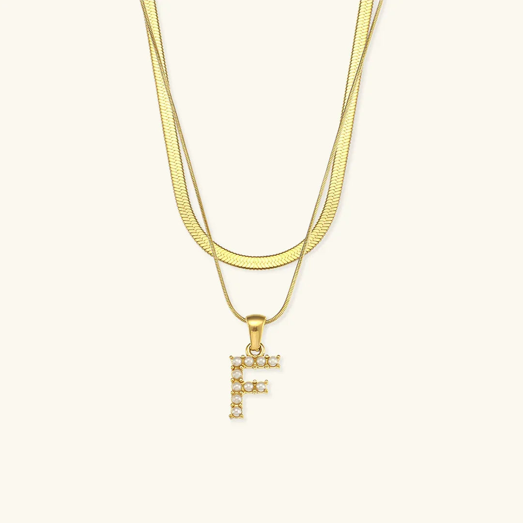 [GALE]Fiona Layered Gold Initial Letter Necklace