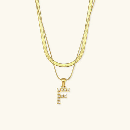 [GALE]Fiona Layered Gold Initial Letter Necklace
