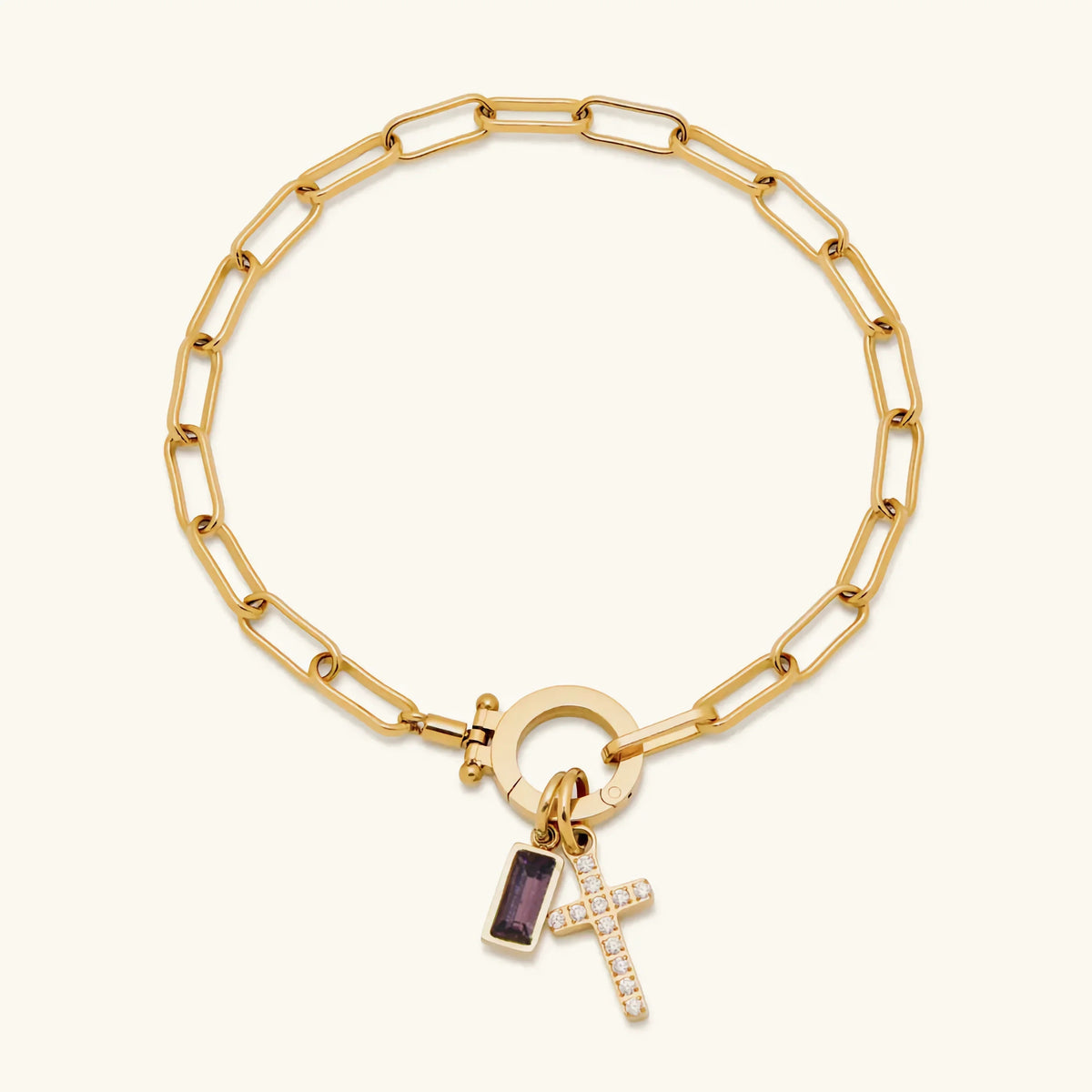 [GALE]Annabella Birthstone Cross Bracelet