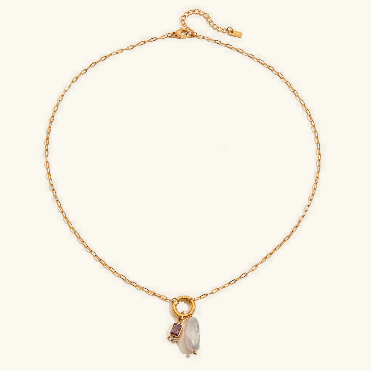 [GALE]Caitlin Birthstone Pearl Necklace