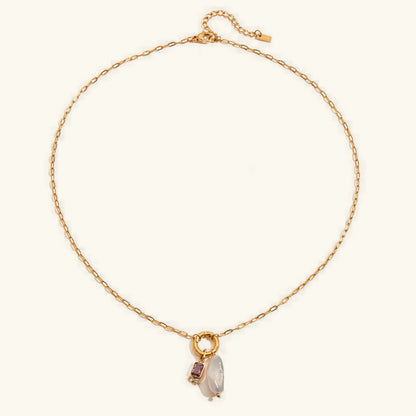 [GALE]Caitlin Birthstone Pearl Necklace