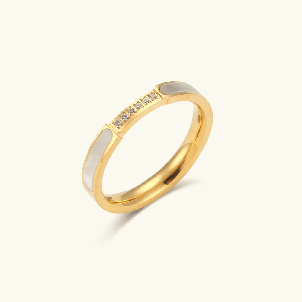 [GALE]Gabrielle Diamond Simulant Gold Ring