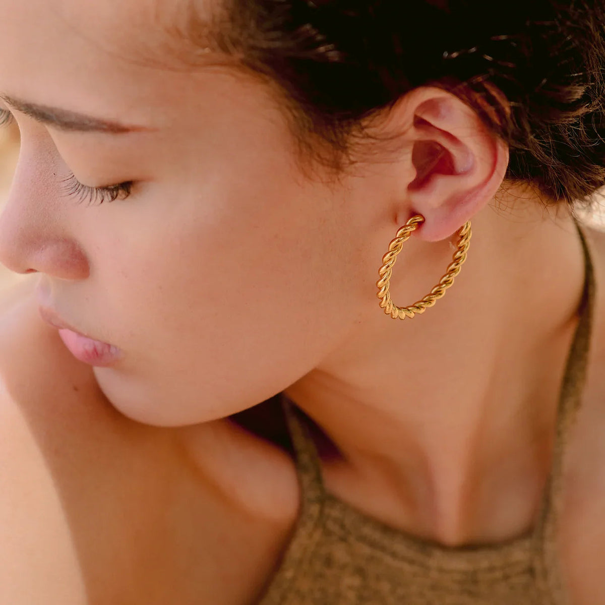 [GALE]Gigi Twist Gold Earrings