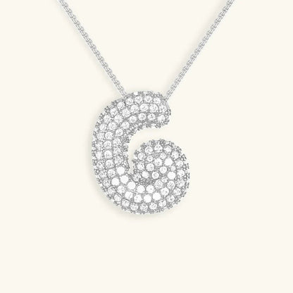 [GALE]Bubble Initial Diamond Necklace