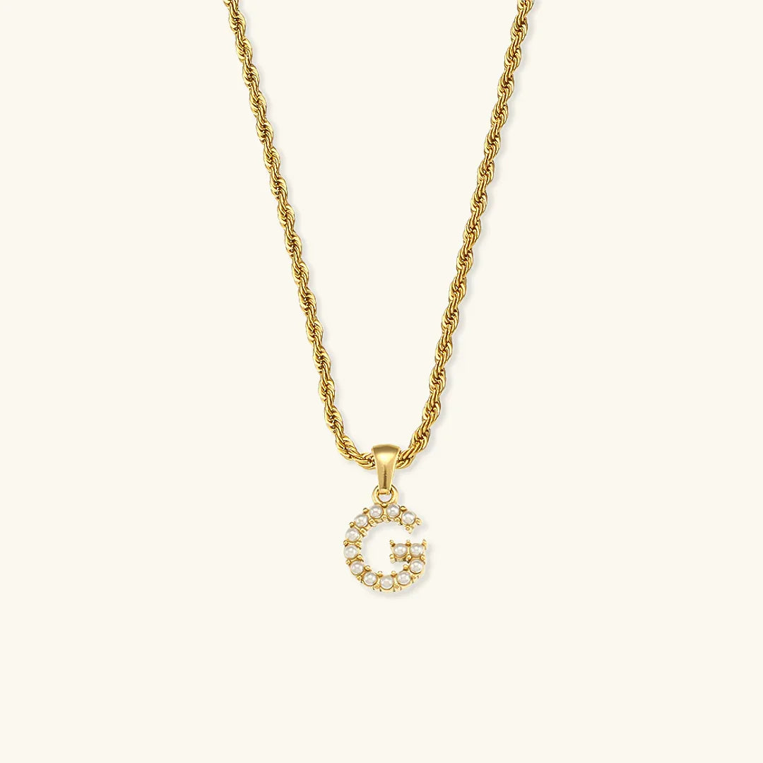 [GALE]Elodie Initial Letter Pearl Necklace