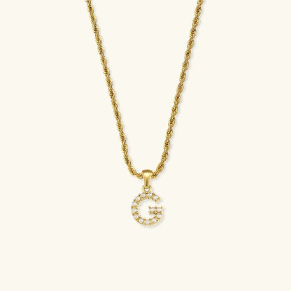 [GALE]Elodie Initial Letter Pearl Necklace