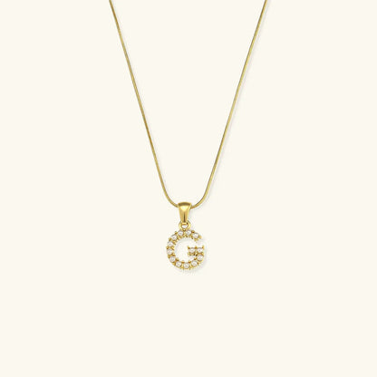 [GALE]Augustine Initial Letter Pearl Necklace