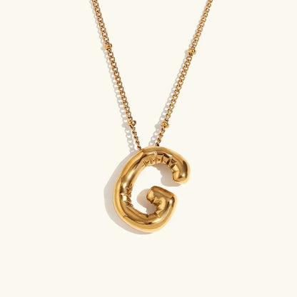 [GALE]Balloon Gold Initial Necklace