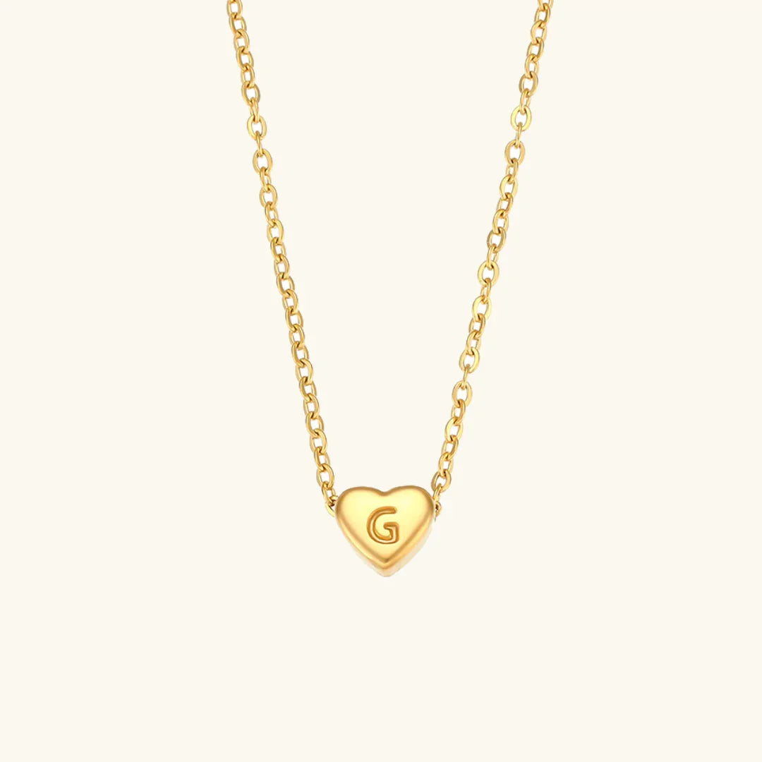 [GALE]Heart Initial Gold Necklace