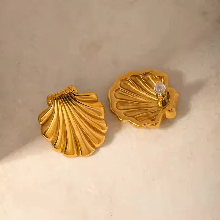 [GALE]Bayside Gold Seashell Earrings