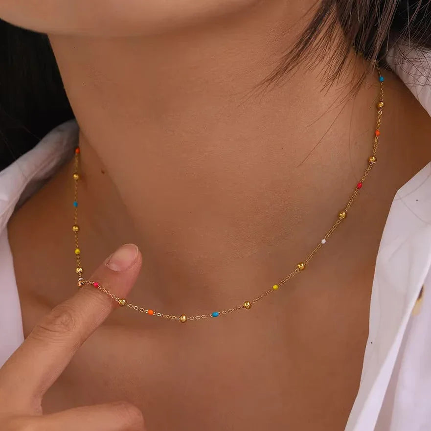 [GALE]Amphitrite Gold Chain Bead Necklace