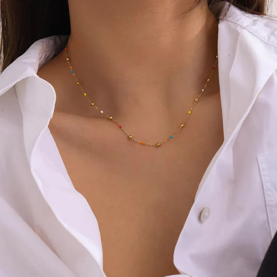 [GALE]Amphitrite Gold Chain Bead Necklace