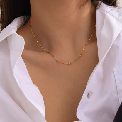 [GALE]Amphitrite Gold Chain Bead Necklace