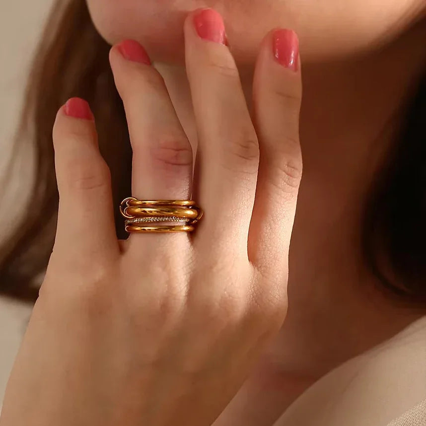 [GALE]Christabel Diamond Ring Stack