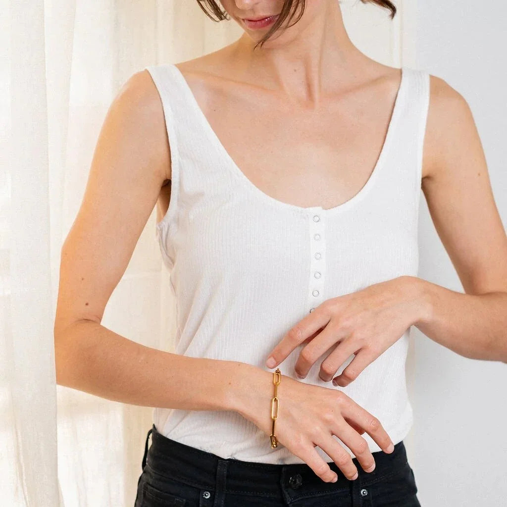 [GALE]Asta Gold Paperclip Chain Bracelet