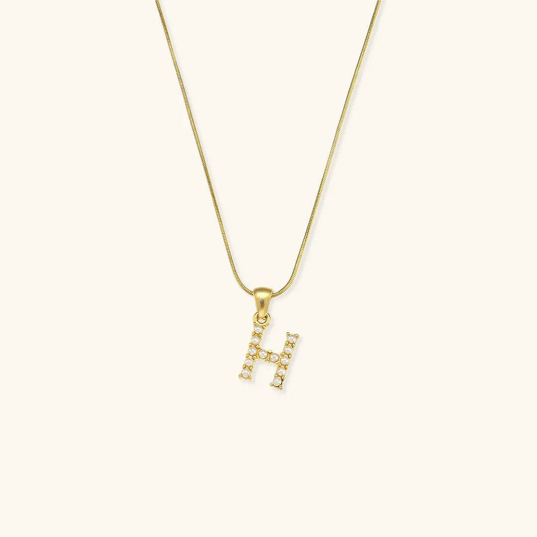 [GALE]Augustine Initial Letter Pearl Necklace