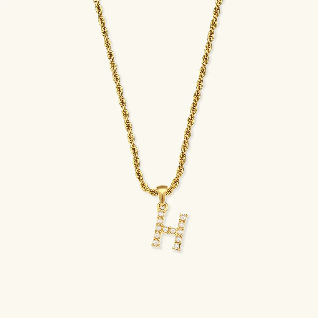 [GALE]Elodie Initial Letter Pearl Necklace