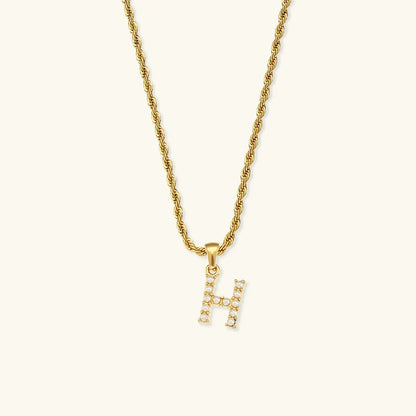 [GALE]Elodie Initial Letter Pearl Necklace