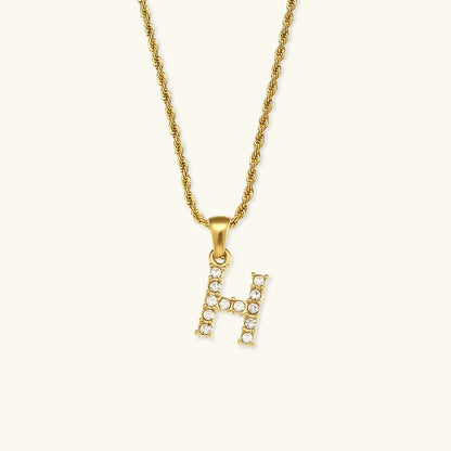 [GALE]Maeve Letter Initial Diamond Necklace