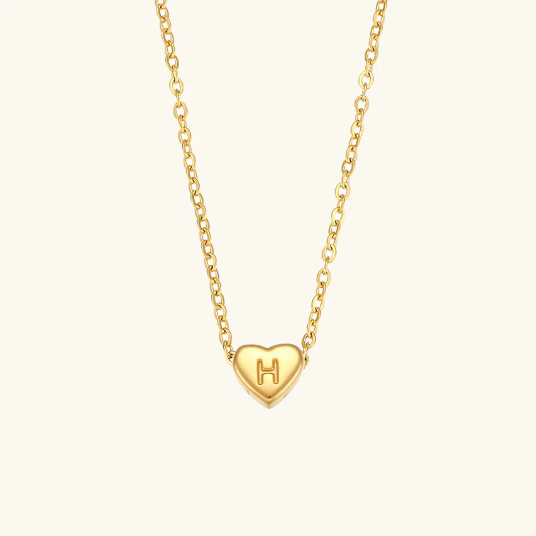 [GALE]Heart Initial Gold Necklace