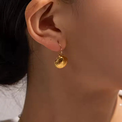 [GALE]Breeze Gold Seashell Earrings