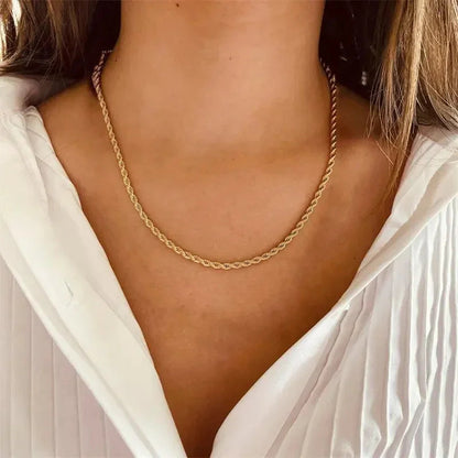 [GALE]Calle Rope Chain Gold Necklace