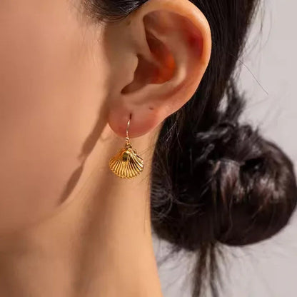 [GALE]Breeze Gold Seashell Earrings
