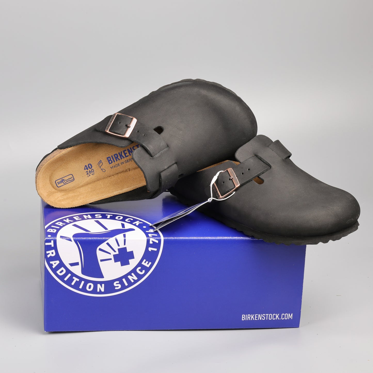 Boston Soft Footbed Black Oiled Leather