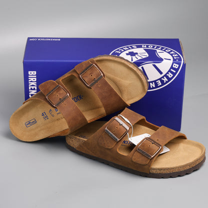 Arizona Soft Footbed Waxed Leather, Amber Brown