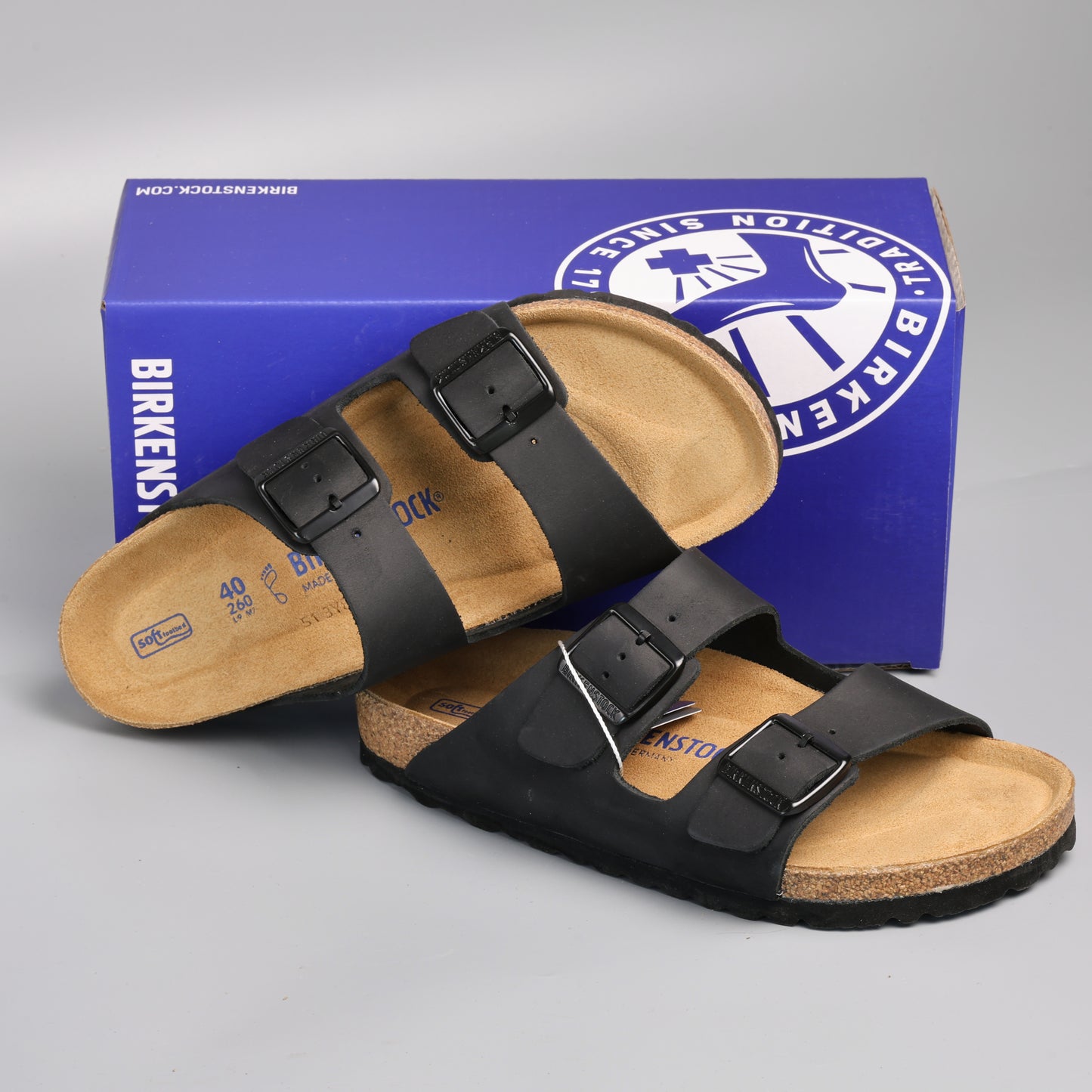 Arizona Soft Footbed Black Waxed Leather