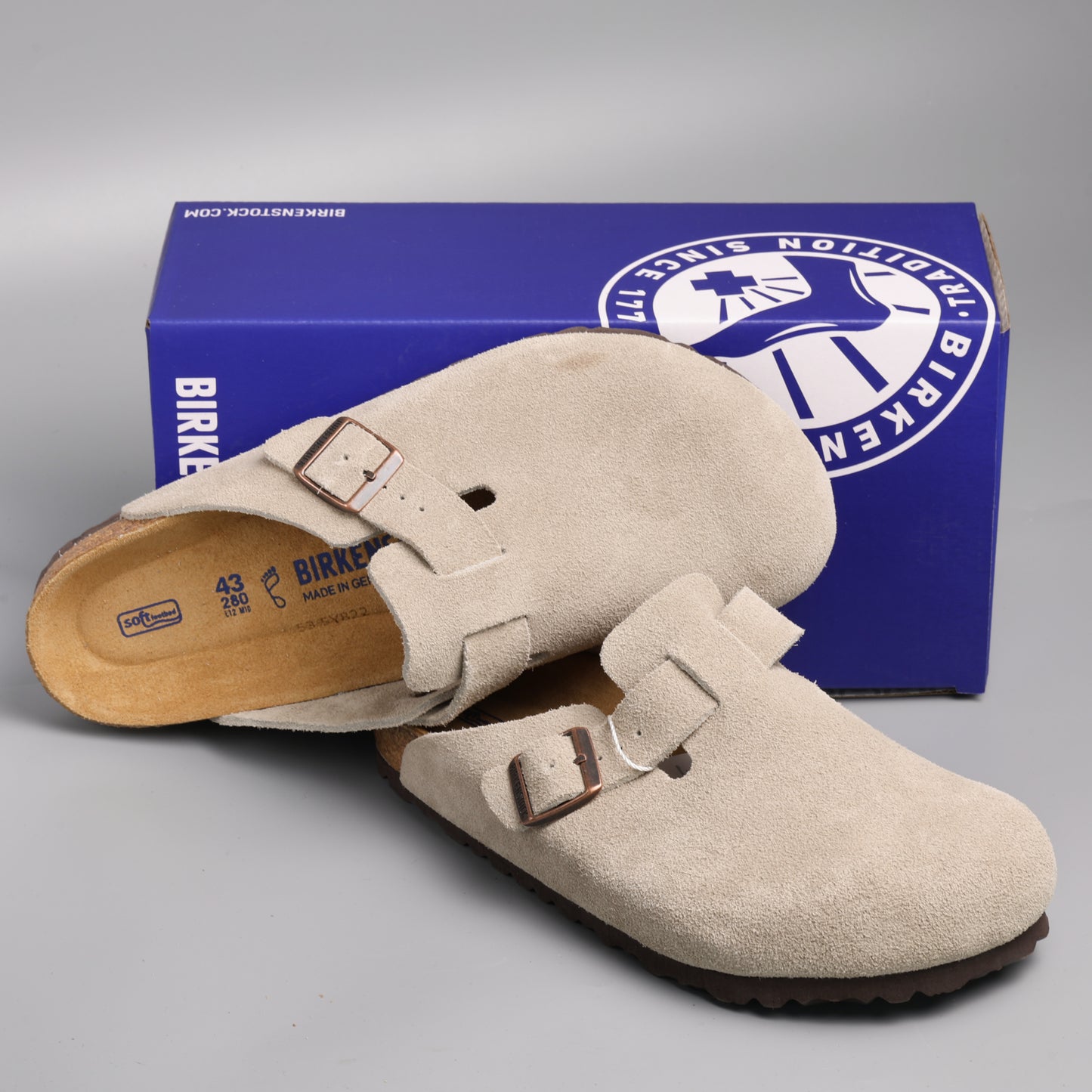 Boston Soft Footbed Taupe Suede