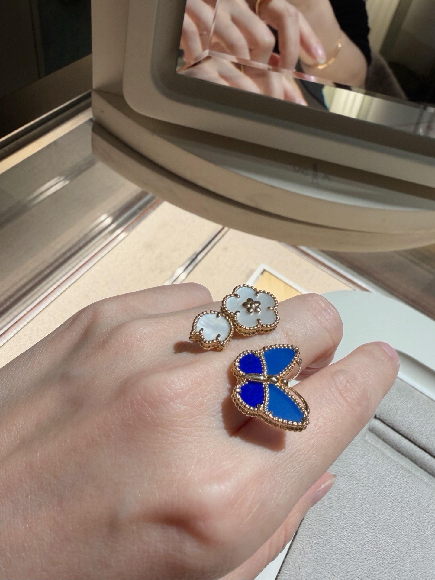 [GALE]LUCKY SPRING BUTTERFLY OPEN-FACE RINGS