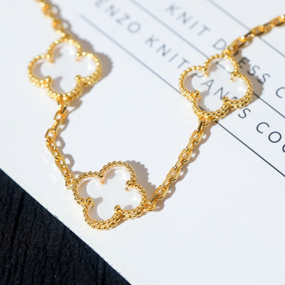 [GALE]CLOVER 5 MOTIF ROCK CRYSTAL BRACELET