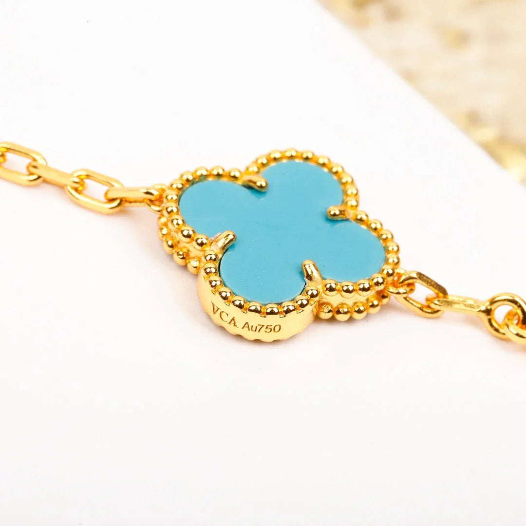 [GALE] CLOVER 5 MOTIF TURQUOISE BRACELET COLLECTION