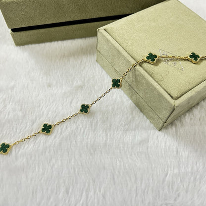 [GALE]CLOVER 6 MOTIF MALACHITE BRACELET
