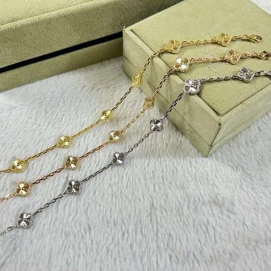 [GALE]CLOVER 6 MOTIF DIAMOND BRACELET