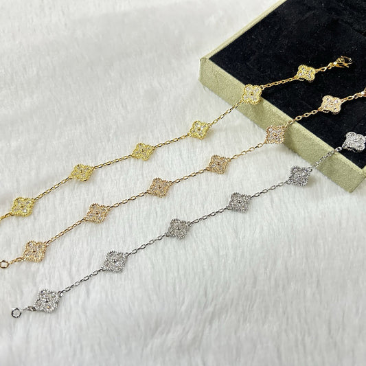 [GALE]CLOVER 6 MOTIF DIAMOND BRACELET