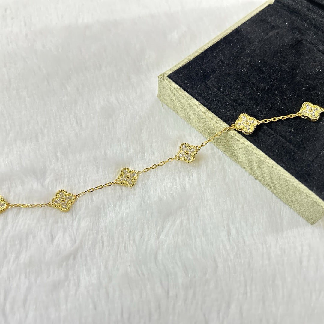 [GALE]CLOVER 6 MOTIF DIAMOND BRACELET
