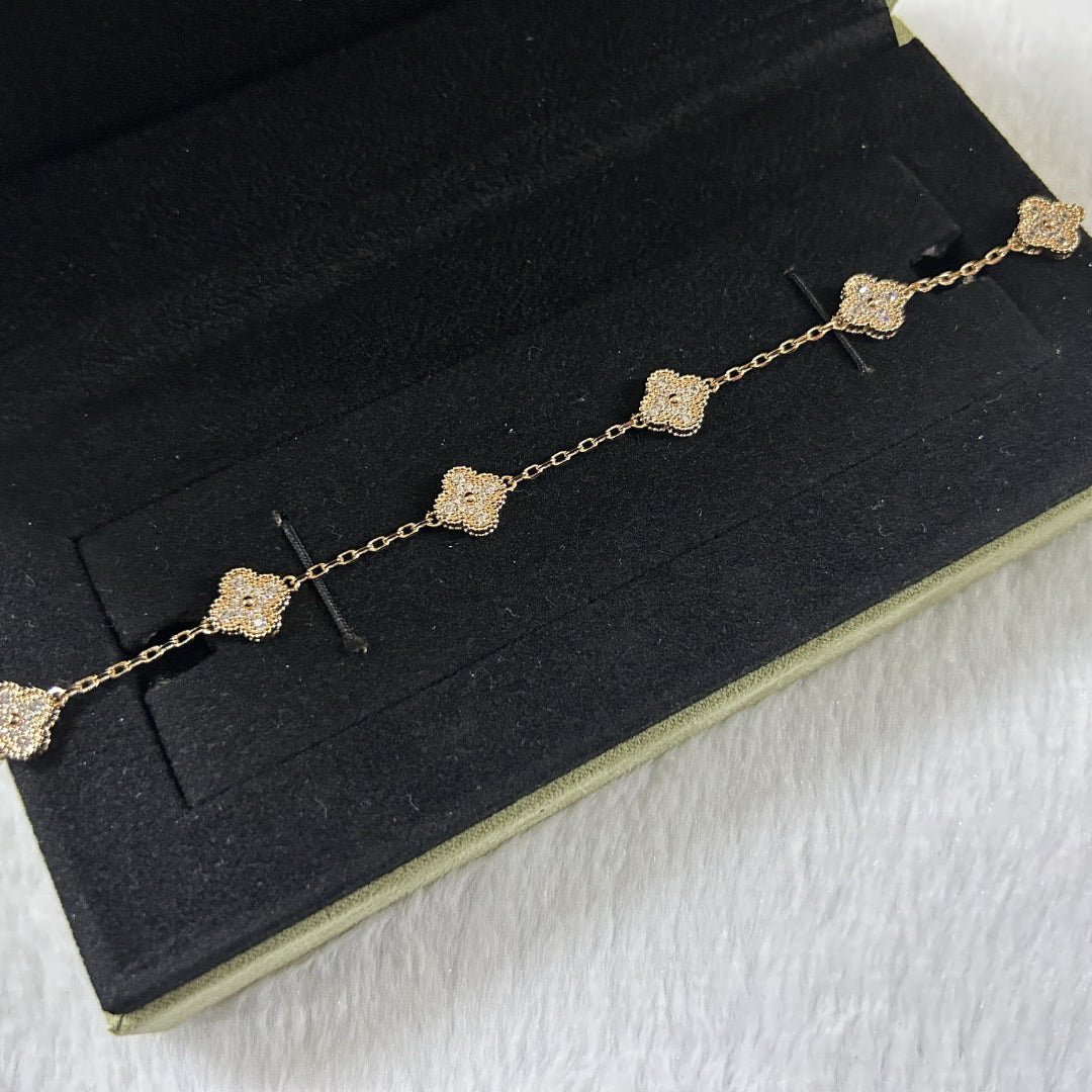 [GALE]CLOVER 6 MOTIF DIAMOND BRACELET