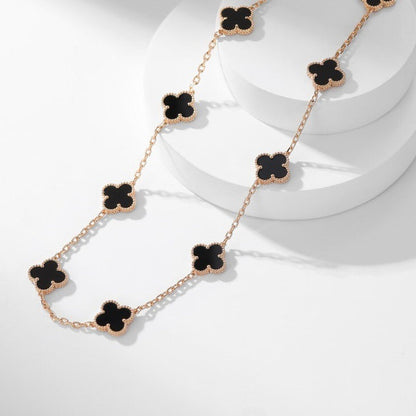 [GALE]CLOVER 10 MOTIFS ONYX HALSKETTE