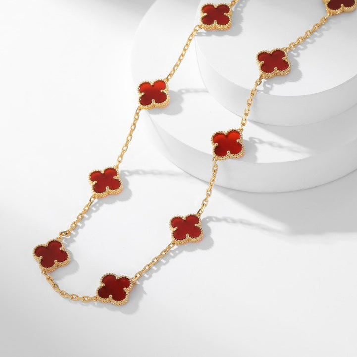 [GALE]CLOVER 10 MOTIFS CARNELIAN HALSKETTE