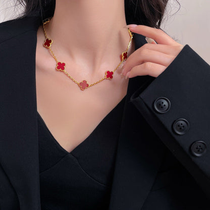 [GALE]CLOVER 10 MOTIFS CARNELIAN HALSKETTE
