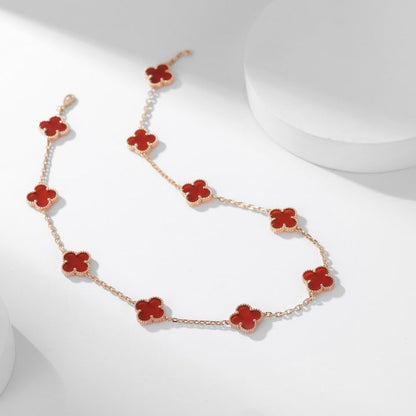 [GALE]CLOVER 10 MOTIFS CARNELIAN HALSKETTE
