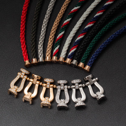 [GALE]FORCE LARGE HORSESHOE HALF DIAMOND BRACELET SILVER
